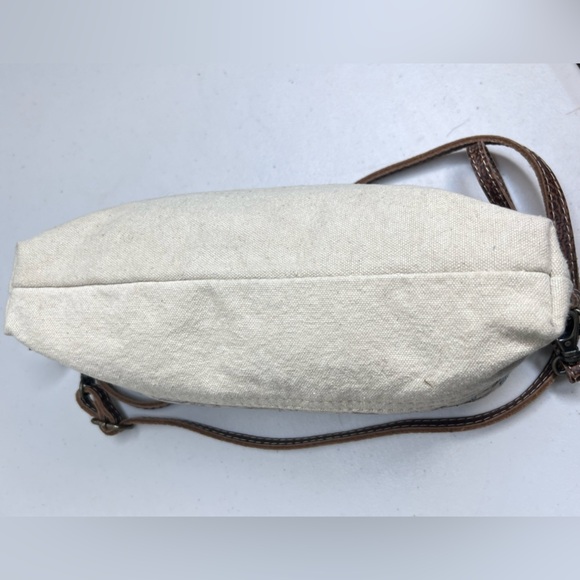 Myra Bag Floral Boho 100% Cotton Leather Trim Small Crossbody Bag - Picture 13 of 13